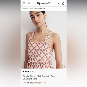 Madewell Pink and White Geo Midi Dress